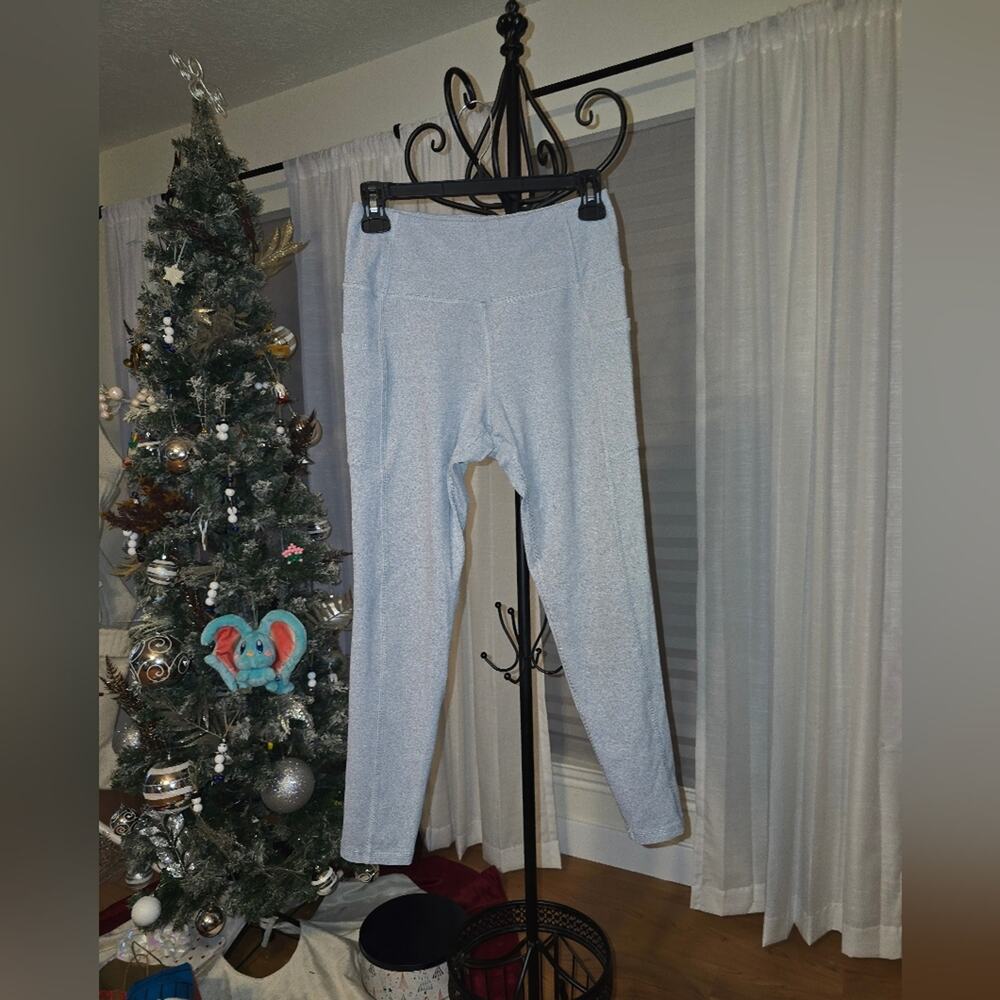 Fitness Stylish Light Gray Leggings Medium